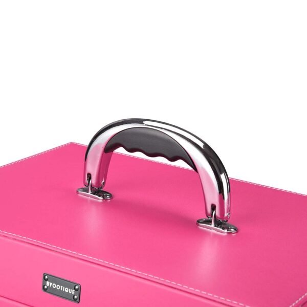 Byootique Pink Rolling Makeup Case with Drawers Nail Artist - Image 7