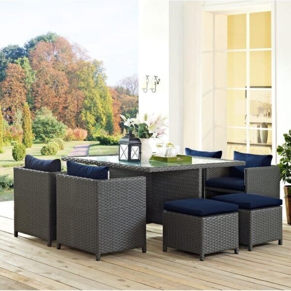Tripp Square 6 - Person 52.5'' Long Dining Set with Cushions - Image 3
